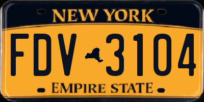 NY license plate FDV3104