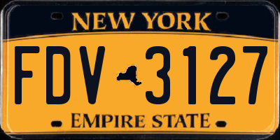 NY license plate FDV3127
