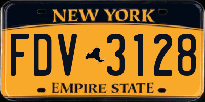 NY license plate FDV3128