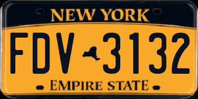 NY license plate FDV3132