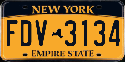 NY license plate FDV3134