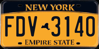 NY license plate FDV3140