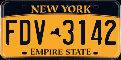 NY license plate FDV3142