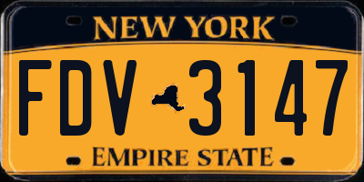 NY license plate FDV3147