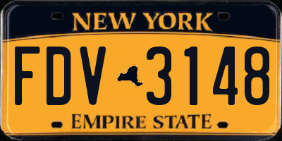 NY license plate FDV3148