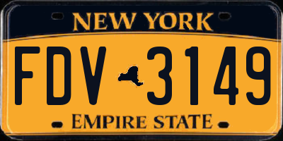 NY license plate FDV3149