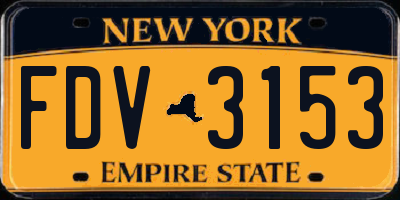 NY license plate FDV3153