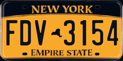 NY license plate FDV3154