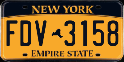 NY license plate FDV3158