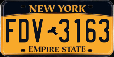 NY license plate FDV3163