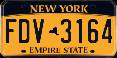 NY license plate FDV3164