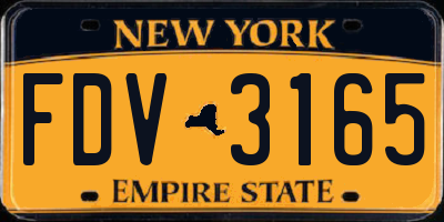 NY license plate FDV3165