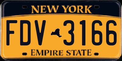 NY license plate FDV3166
