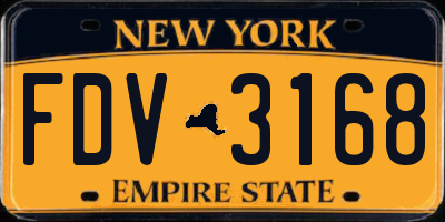 NY license plate FDV3168