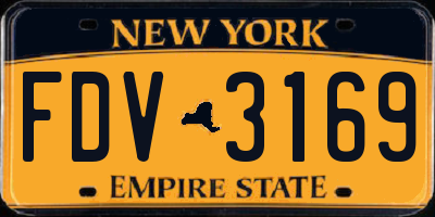 NY license plate FDV3169
