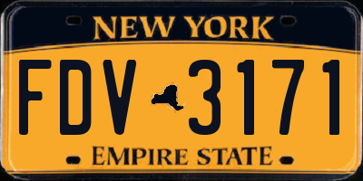 NY license plate FDV3171