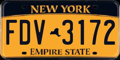 NY license plate FDV3172