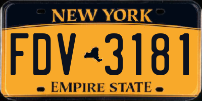 NY license plate FDV3181