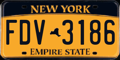 NY license plate FDV3186