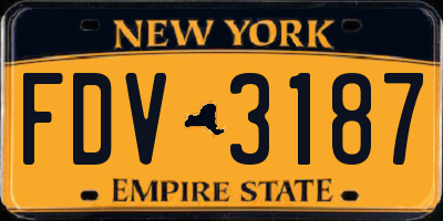 NY license plate FDV3187
