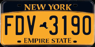 NY license plate FDV3190