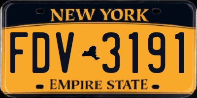 NY license plate FDV3191