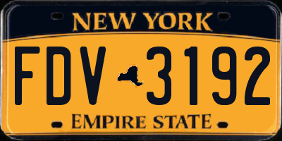 NY license plate FDV3192