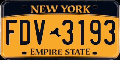 NY license plate FDV3193