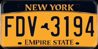 NY license plate FDV3194