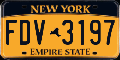 NY license plate FDV3197