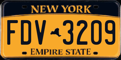 NY license plate FDV3209