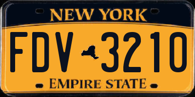 NY license plate FDV3210