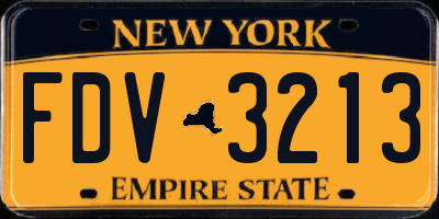 NY license plate FDV3213