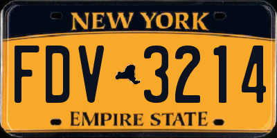 NY license plate FDV3214