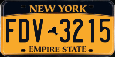 NY license plate FDV3215