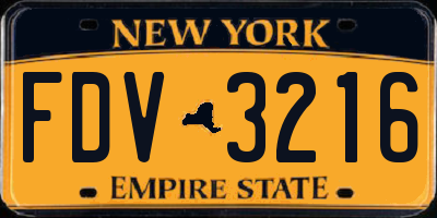 NY license plate FDV3216