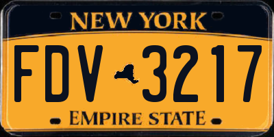 NY license plate FDV3217