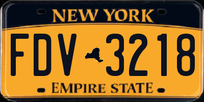 NY license plate FDV3218