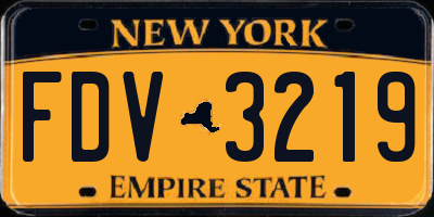NY license plate FDV3219