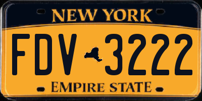 NY license plate FDV3222