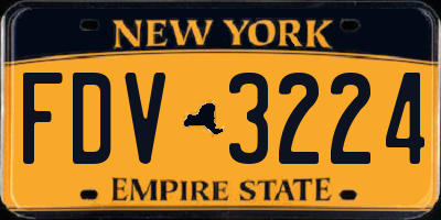 NY license plate FDV3224