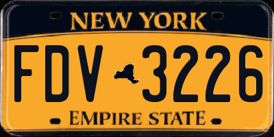 NY license plate FDV3226