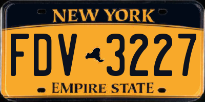 NY license plate FDV3227