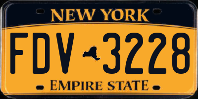 NY license plate FDV3228