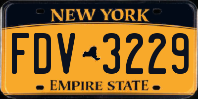 NY license plate FDV3229