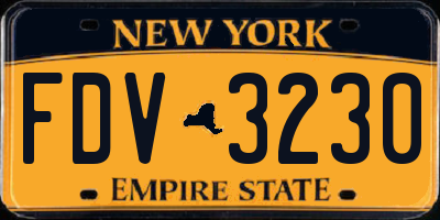 NY license plate FDV3230