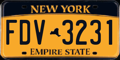 NY license plate FDV3231