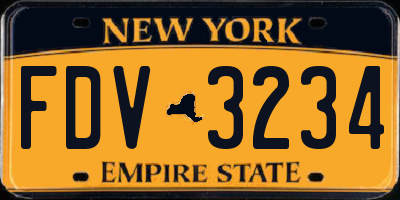 NY license plate FDV3234