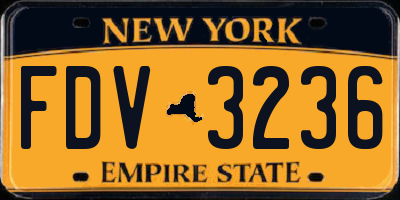 NY license plate FDV3236
