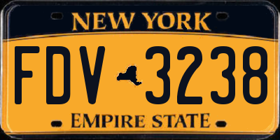 NY license plate FDV3238